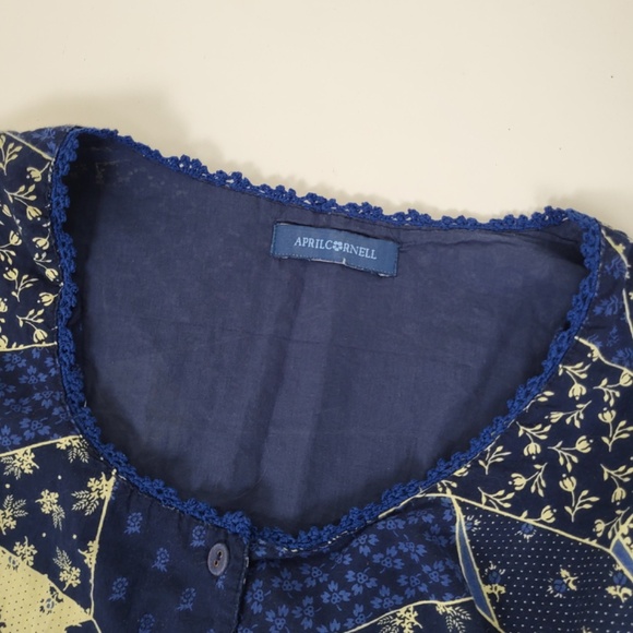 April Cornell Patchwork Midi Dress Cardigan Set 3/4 Sleeve Button Down Long - Picture 5 of 16